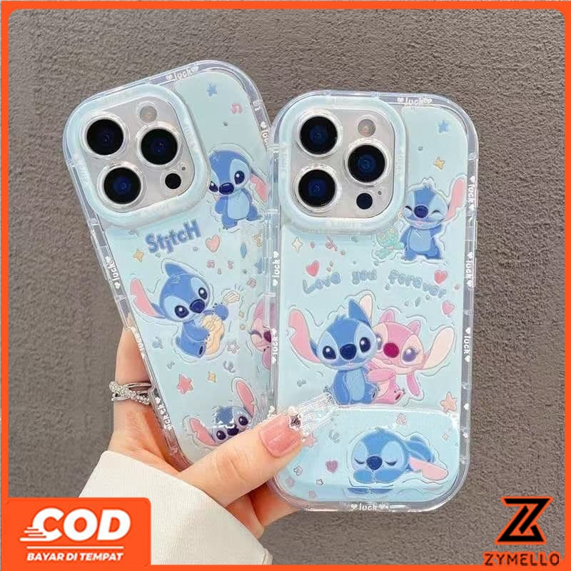 เหมาะสําหรับ OPPO A6X A5X A5 5G A5i A60 PRO A3 A3X A5 PRO A3 PRO A96 น่ารักการ์ตูนคู่ Stitch กันกระแทกเคสโทรศัพท์ TPU