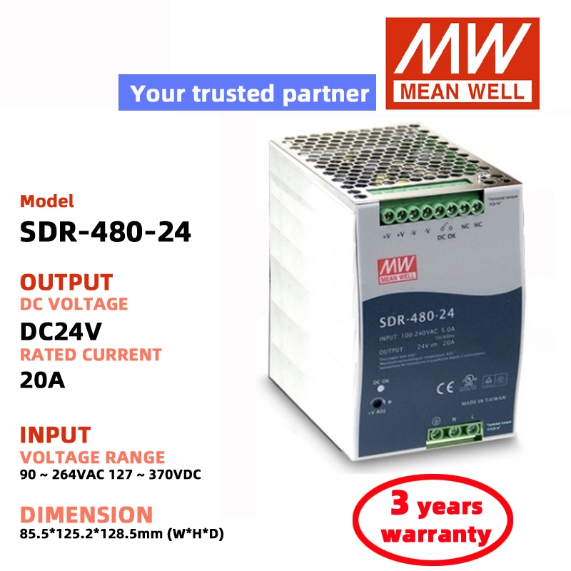 MEAN WELL SDR-480-24 DC24V 20A SDR-480-48 DC48V 10A Switching Power Supply Meanwell DC power