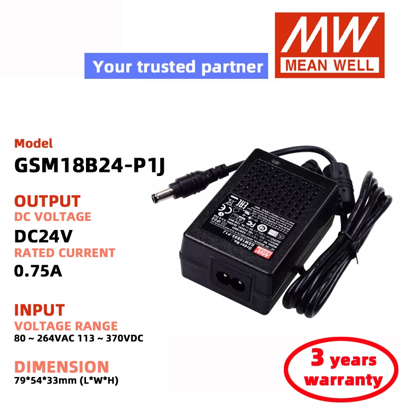 MEAN WELL GSM18B12-P1J GSM18B24-P1J GSM18B05-P1J 48V 9V ทางการแพทย์ power adapter MeanWell Switching