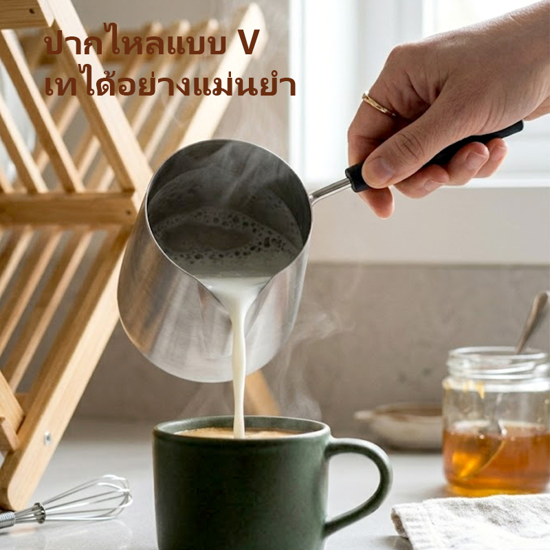 หม้อละลายขี้ผึ้งสแตนเลส ด้ามจับยาว ขนาด350/600/1000ML สำหรับทำเทียน สบู่ ช็อคโกแลต เนย DIY ส่งจากกรุงเทพ