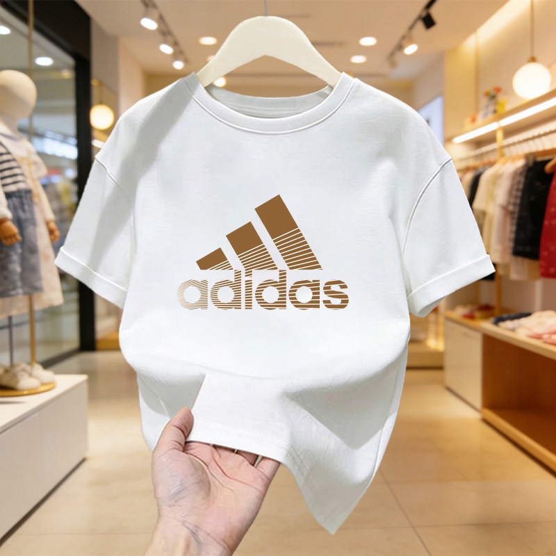 เสื้อยืดแขนสั้นสำหรับเด็ก ผ้าฝ้ายแท้ สีดำ สบายๆ อักษรแบบอเมริกัน พิมพ์ลายสำหรับชายและหญิง เหมาะสำหรับใส่ลำลอง