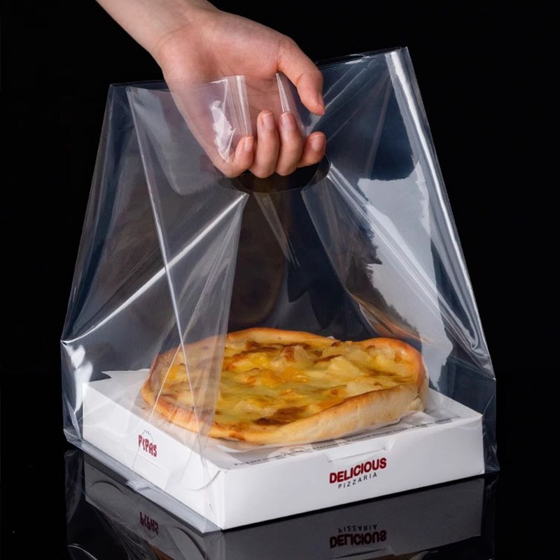 50 ชิ้นถุงบรรจุพิซซ่า ถุงพลาสติกพิซซ่า พาณิชย์นำกระเป๋าถือกระเป๋าพิซซ่า