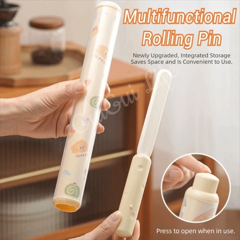 1 ม้วน Rolling Pin มัลติฟังก์ชั่นไม่ติดอบขนมปัง Pastry Roller คุกกี้พลาสติก Cannoli Tubes