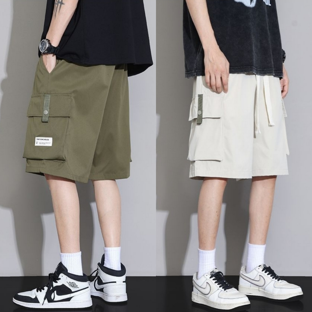 กางเกงขาสั้นผู้ชาย ผ้ายืดนุ่ม สวมใส่สบาย มีระบบระบายอากาศดี อีลาสติกวงเอว หลากหลายสี