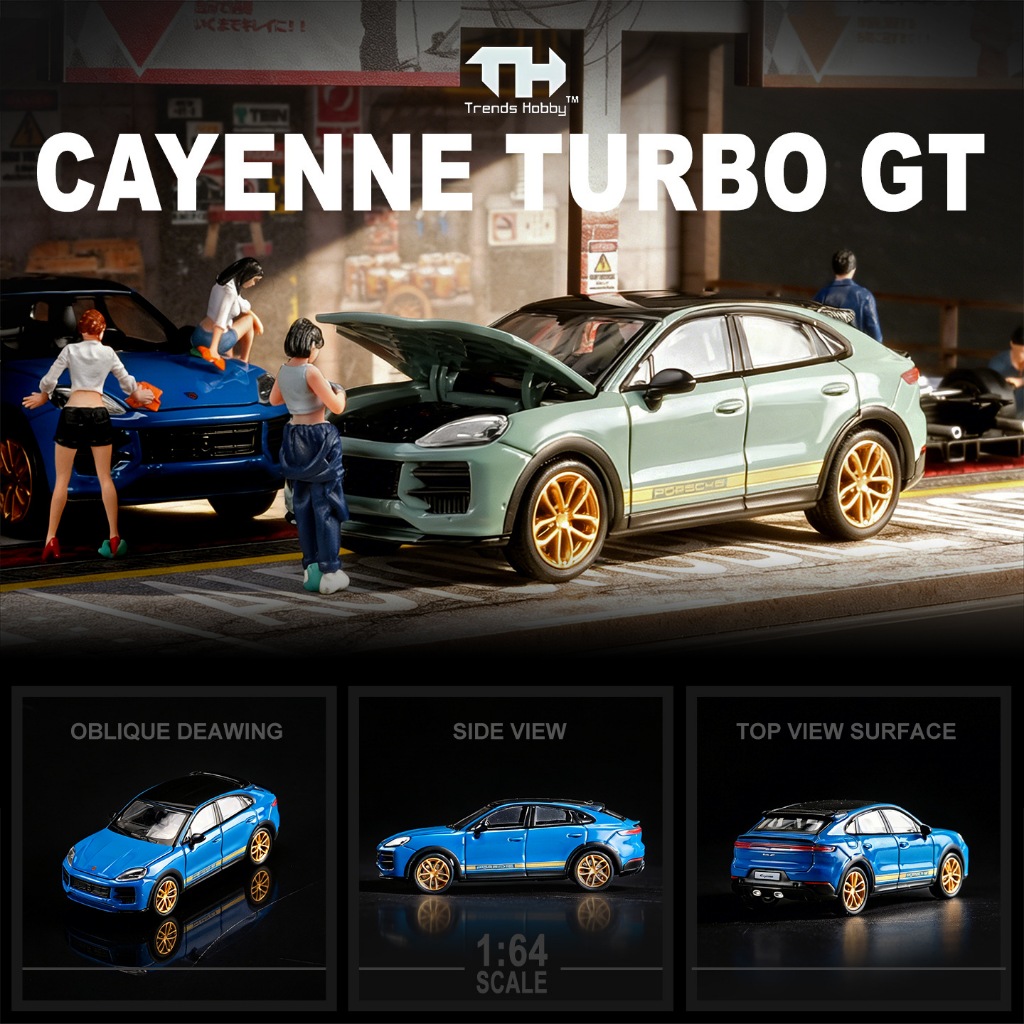 Trends Hobby-TH 1/64 Porsche Cayenne Turbo GT โมเดลรถ รถของเล่น สําหรับเด็กผู้ชาย ของขวัญวันเกิด ของเล่นเด็ก รถสะสม#peetyeee