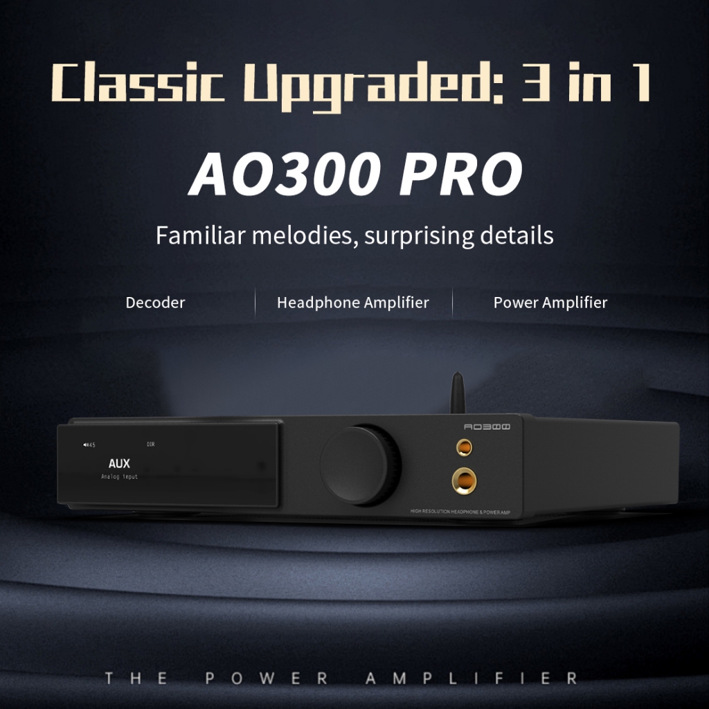 SMSL AO300 PRO เครื่องขยายเสียงหูฟัง AMP ถอดรหัส MA5332MS MQA-CD Audio DAC XMOS XU-316 2.1 HIFI CS43