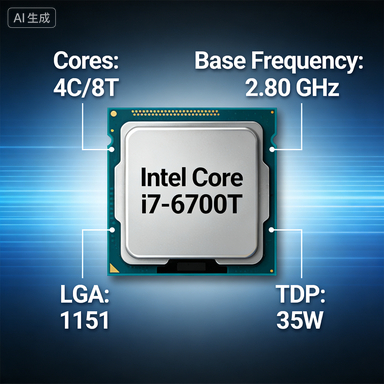Intel Core i7-6700T โปรเซสเซอร์ Intel Core อัจฉริยะรุ่นที่หก 1151cpu