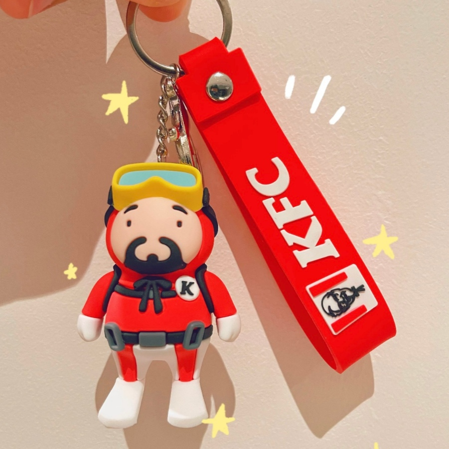 2026 KFC x Dave the Diver Limited Edition Keychain.March Collaboration Backpack Charm.Fast Food จี้ส