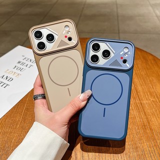 Ya Dun Skin Sensation Dual สี B-Circle เคสโทรศัพท์แม่เหล็กเหมาะสําหรับ iPhone 11 12 13 14 15 16 17 Pro Max Matte Anti ลายนิ้วมือ Full Pack Anti Drop ฝาครอบซิลิโคน