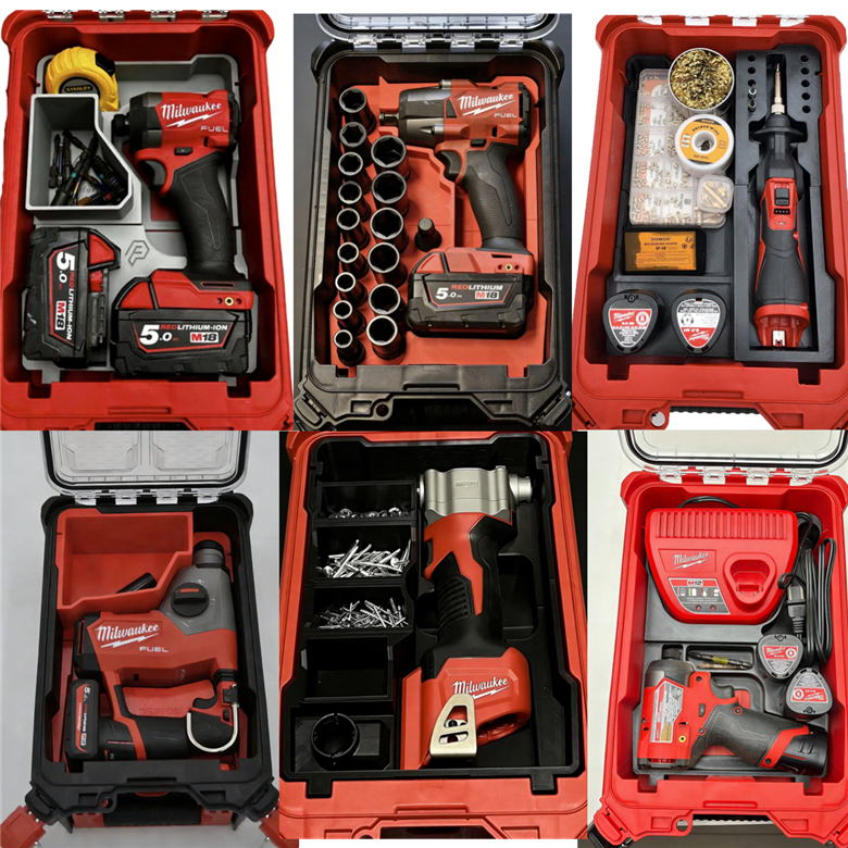 【กล่องซับในพิมพ์ 3D】เข้ากันได้กับกล่องเครื่องมือ Milwaukee 8435 จัดเก็บเครื่องมือรุ่นต่างๆ ของ Milwaukee（M18 FID3 / M18 FHIW2F12 / M12 SI-0 / M12 FHAC16 ฯลฯ）และอุปกรณ์เสริมได้