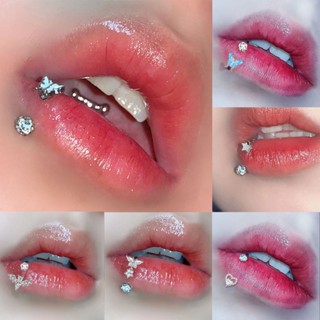 1 ชิ้น C Septum แหวนปาก หัวใจ พลอยเทียม ริมฝีปาก สตั๊ด ปลอม …