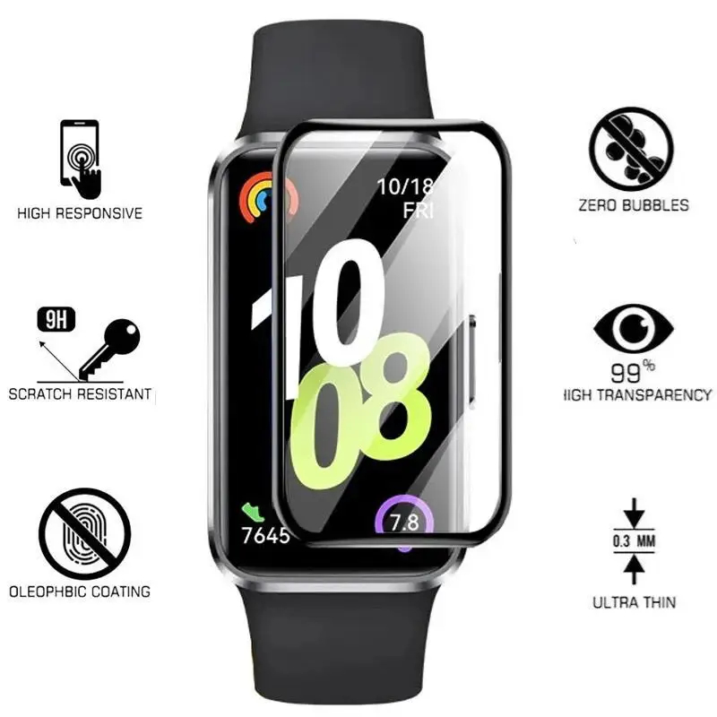 สติกเกอร์ป้องกันหน้าจอโค้ง 3D สำหรับ Huawei Band 11 pro / 11/10/9/8