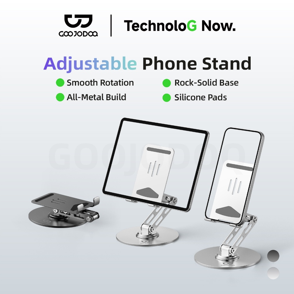 GOOJODOQ 360°ที่วางโทรศัพท์แบบหมุนได้หมุนแผ่นซิลิโคนฐานหิน-แข็ง