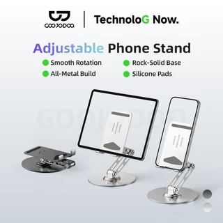 GOOJODOQ 360°ที่วางโทรศัพท์แบบหมุนได้หมุนแผ่นซิลิโคนฐานหิน-แข็ง