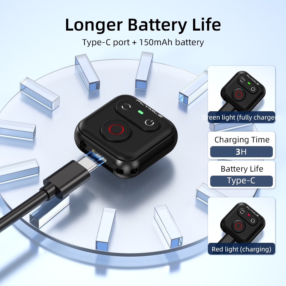 Flymile รีโมทคอนโทรลบลูทูธ,สําหรับ Insta360 ACE Pro 2/X5/Go 3S/DJI Action 6 & iPhone อุปกรณ์เสริม ราคา ถูกที่สุด ดีลบีเคเค แกลเลอรีภาพที่ 6