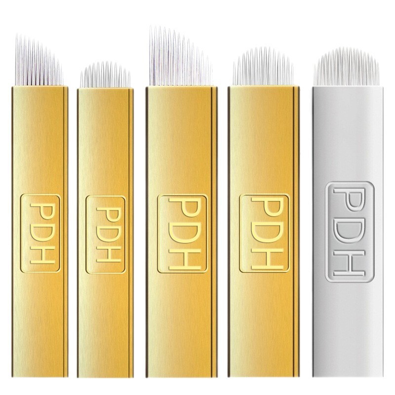 Professional Grade Eyebrow Tattoo Needle Piece-0.25 มม. Micro-Pigment Sinking Needle (10 ชิ้น)