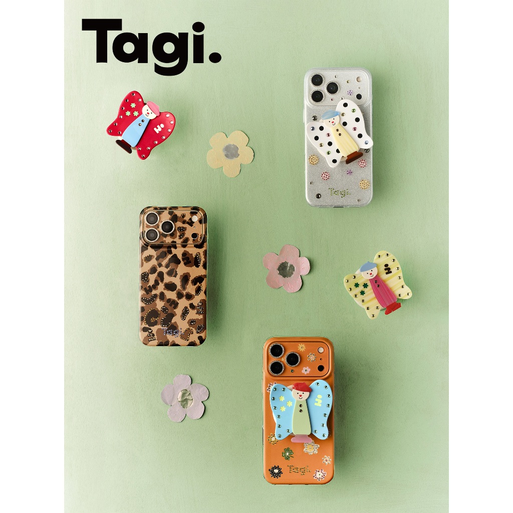 Tagi. Lucky Butterfly Magnetic Phone Case กริ๊บต๊อกแม่เหล็ก กริ๊บต๊อก เคสไอโฟน เคส 17 pro max