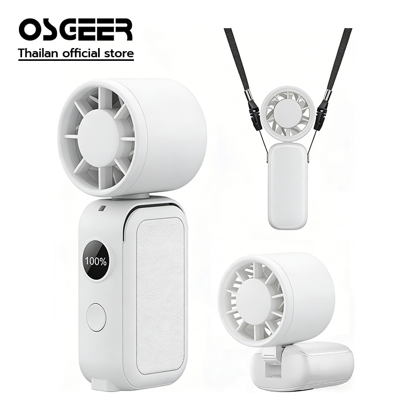 OSGEER พัดลมเทอร์โบแบบมือถือแบบพกพา-5 ความเร็ว 15000 RPM ระบายความร้อน 10 ชม. จอแสดงผล LED 90° การหมุน, ขับเคลื่อนแบตเตอรี่แบบชาร์จ USB, พัดลมส่วนตัวมือถือแบบพับได้ขนาดเล็ก