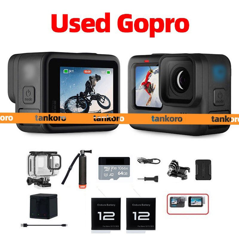 กล้องแอคชั่นแคมเมราสําหรับ GoPro Hero 10 9 สีดํา 5K 20MP สตรีมมิ่งกล้องกีฬา Go10,Go9 มือ 2