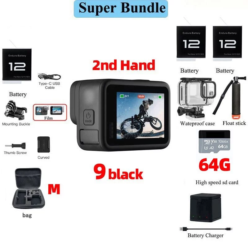 กล้องแอคชั่นมือสองสำหรับ GoPro Hero 9 Black Go Pro Sport Cam สำหรับ Vlog Go Pro มือสอง thumbnail 3