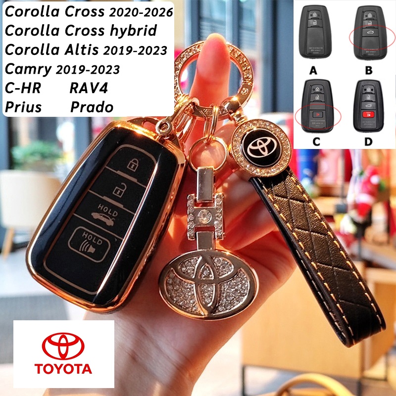 Corolla Cross 2025 2026 Camry 2019-2023 Altis Toyota โปร่งใสกุญแจรถ 2020 CHR RAV4 Prado Prius รถรีโมทกุญแจกรณี Corolla Cross hybrid
