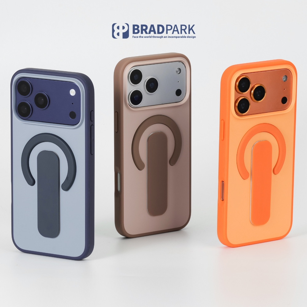 BRADPARK Macgrip Matte Duo Case:Hybrid Case with slide finger grip for iPhone 12-17 I Samsung S25U