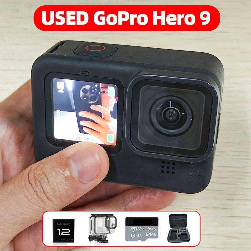Gopro HERO 9 Black Action Gopro Camera 5K Videos 20MP Photos Sport Cameras Color Front Screen มือสอง