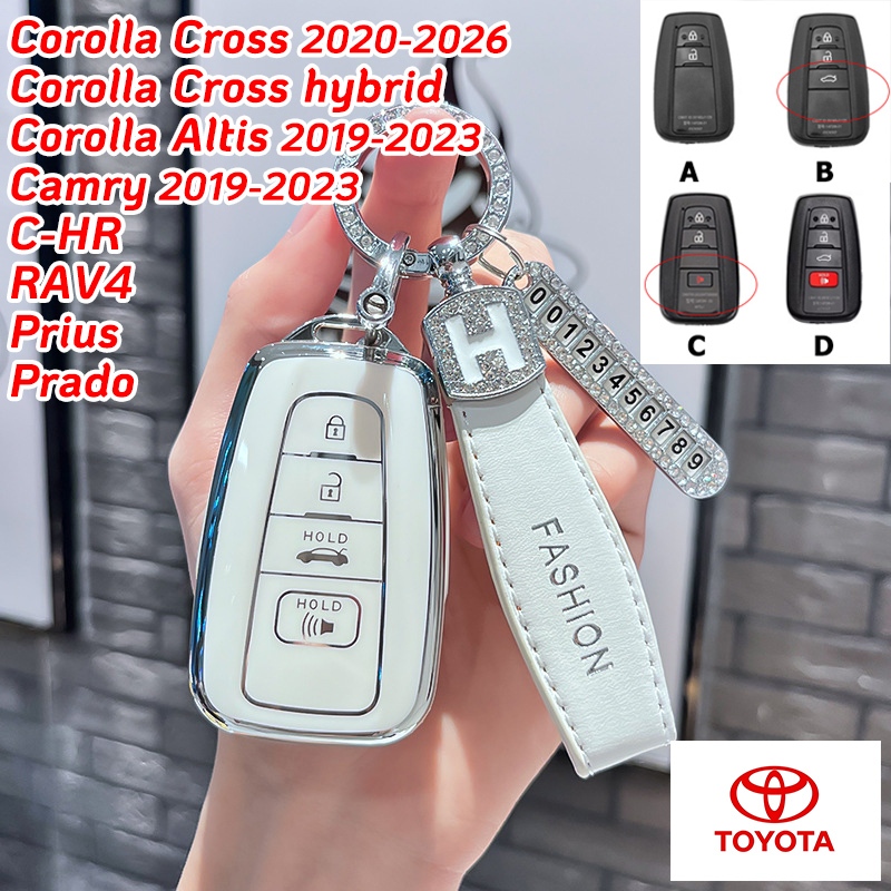 วัสดุ tpu Toyota Camry Altis 2019-2023 Corolla Cross 2025 2026 กุญแจรถรีโมทกรณีผู้ถือกุญแจ CHR RAV4 Prius Prado พวงกุญแจรถ