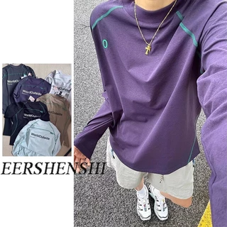EERSHENSHI กางเกงกีฬาผู้ชาย สไตล์อเมริกัน ระบายอากาศ แห้งเร็ว ยืดหยุ่น เย็บสีตัดกัน สําหรับกลางแจ้งและลําลอง