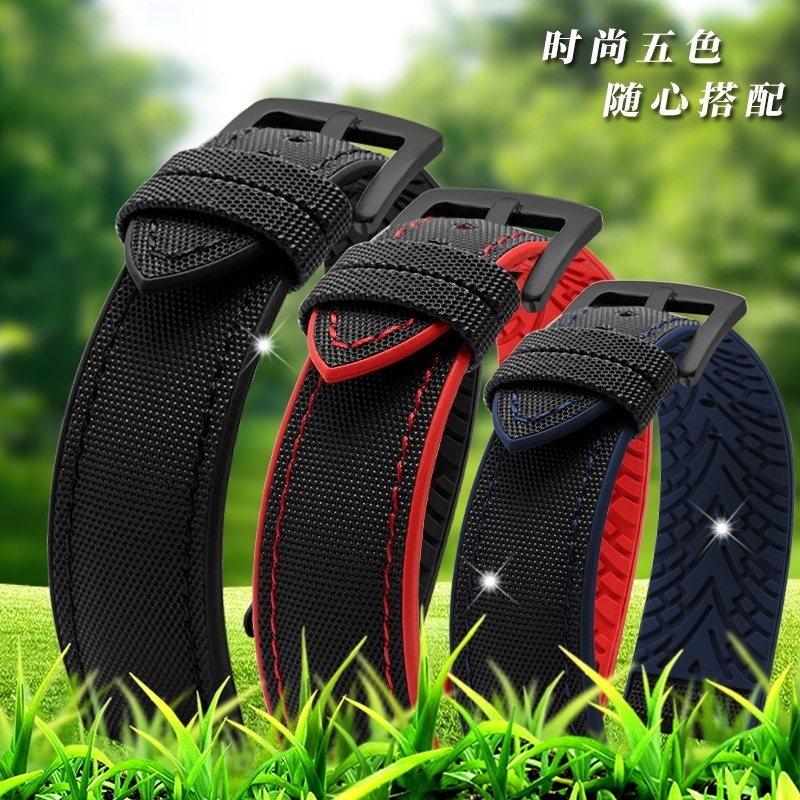 เหมาะสําหรับ luminox luminox Reminox XL.1001/2/3/7 ทหารนาฬิกาไนลอนสายนาฬิกาซิลิโคน 24
