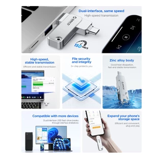 ORICO 2-in-1 USB 3.2 Type-c แฟลชไดรฟ์ 256GB 128GB 64GB Pendrive สําหรับสมาร์ทโฟนแล็ปท็อป (EB05)