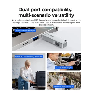 ORICO 2-in-1 USB 3.2 Type-c แฟลชไดรฟ์ 256GB 128GB 64GB Pendrive สําหรับสมาร์ทโฟนแล็ปท็อป (EB05)