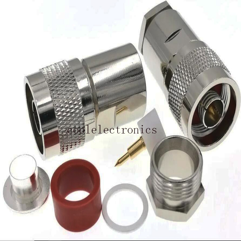 2pcs N ปลั๊กชาย Clamp สําหรับ Coax สาย RG8 LMR400 RG214 50-7 7D-FB RF Connector