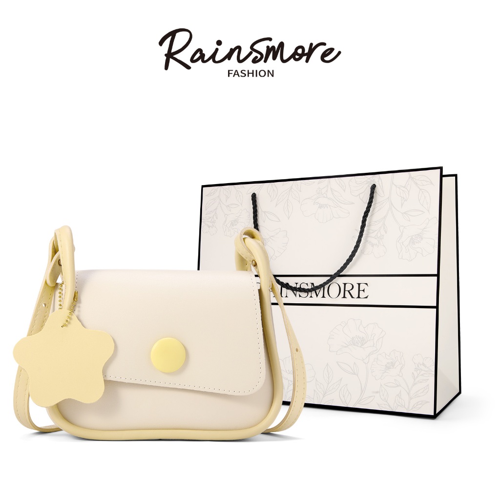 Rainsmor กระเป๋าทรงสี่เหลี่ยมหนังคุณภาพสูง สีคมชัด สะพายข้างได้ เหมาะสำหรับสไตล์แฟชันและความสะดวกในการเดินทาง
