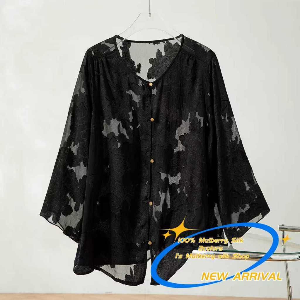 100% Mulberry Silk TOps for women 2 colors UV protection