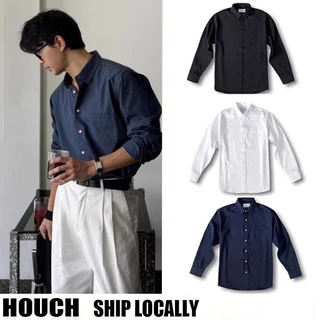 【Houch พร้อมส่ง COD 】เสื้อเชิ้ตผ้าลินินแขนสั้นสีขาวแฟชั่นบางฤดูร้อนผู้ชายเสื้อยืดขนาดหลวมพลัสสําหรับผู้ชายและผู้หญิง