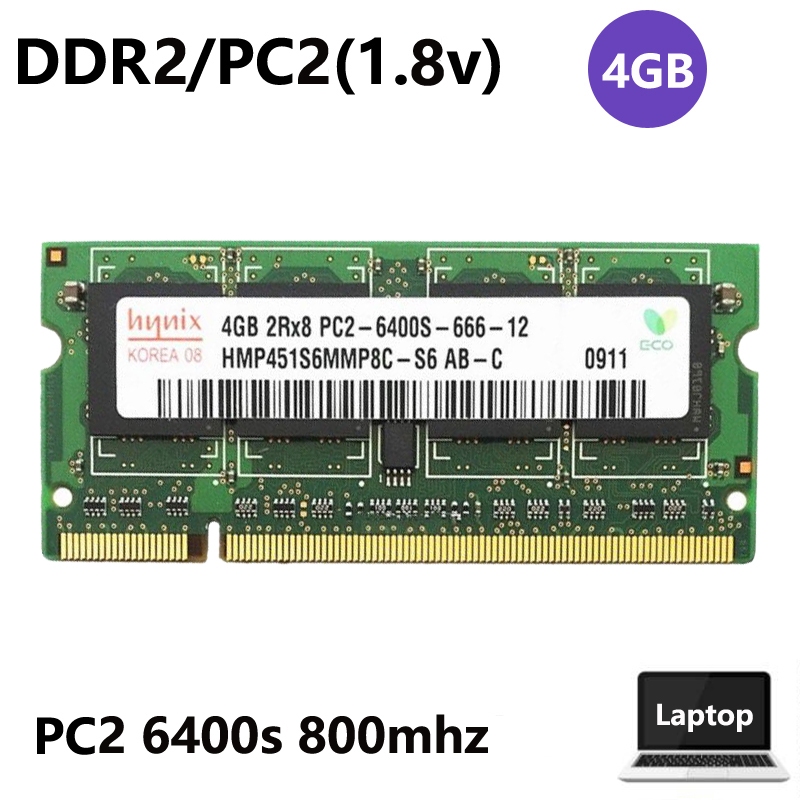 4GB 2GBx2 DDR2 PC2 6400s 800mhz PC2 5300s 667mhz SO-DIMM 200pin ram สําหรับแล็ปท็อปหน่วยความจําโน้ตบ