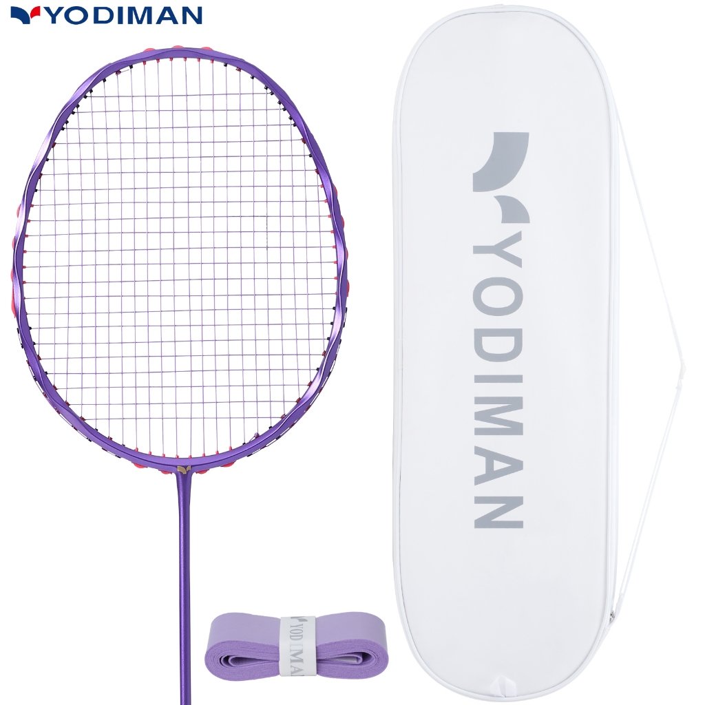 YODIMAN ของแท้ ไม้แบดมินตันคาร์บอนไฟเบอร์เต็มรูปแบบมืออาชีพ 8U (น้ำหนักเบาพิเศษ) - สำหรับกีฬาคุณภาพสูง - แร็กเก็ตเดี่ยว - สำหรับการแข่งขัน - โจมตีอย่างรวดเร็ว