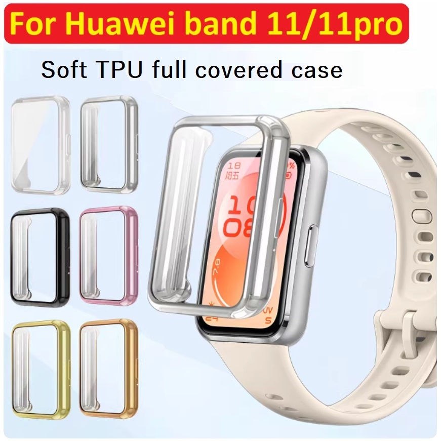 Full Covered Case For เคส Huawei band 11 Case Soft Shockproof เคส Huawei band 11 pro Case Full Covered Huawei band 10 Soft 11 เคส / 8 Bumper 7 Protector 11 pro 11 Screen Protector