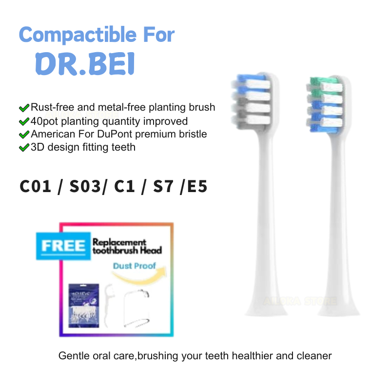 【Toothbrush Heads】20Pcs Compatible For DR.BEI C01 / S03 / C1 / C2 / S7 / E5 Sonic Electric toothbrus
