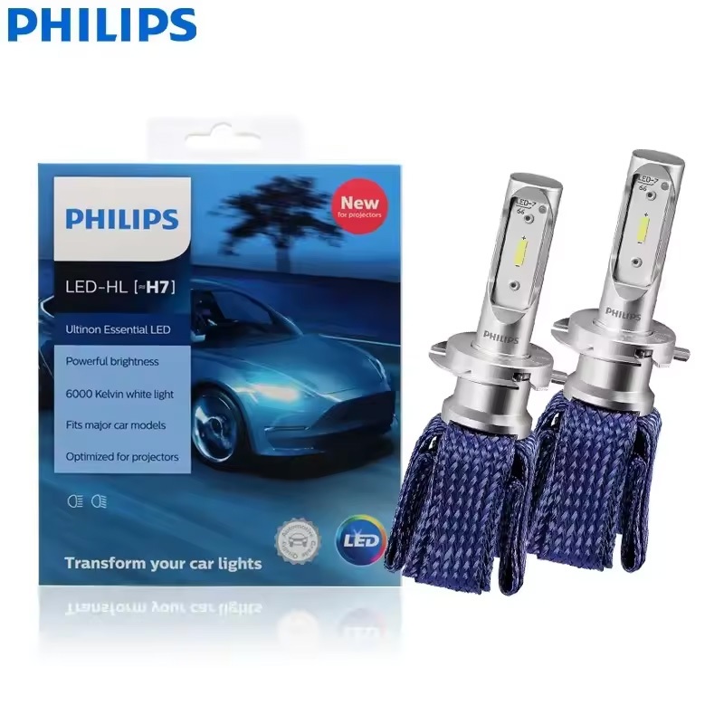 Philips Philips Philips Ultinon Essential ไฟ LED H7 6,000K 12V LED + ไฟหน้า Low Beam สูง 100% พร้อมฟ
