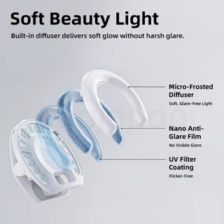 GOOJODOQ Selfie Light 9 โหมดแสง 5H อายุการใช้งานแบตเตอรี่ 15 มม. Ultra-Slim 3 ระดับความสว่าง