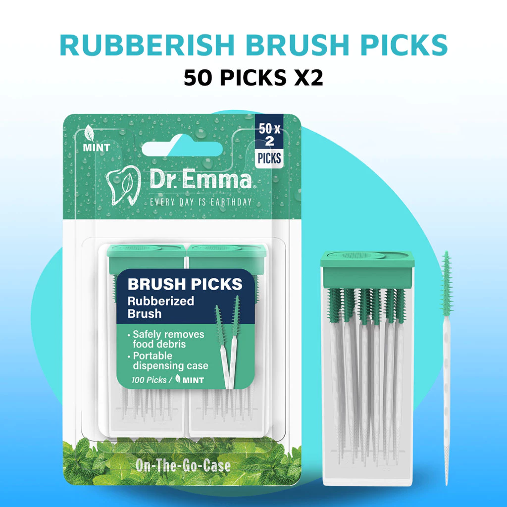 Interdental Brush Mint Brush Picks แปรงทายางแบบพกพา การดูแลเหงือก สุขอนามัยทางทันตกรรม หยิบทําความสะอาดฟัน Berus แบบใช้แล้วทิ้ง