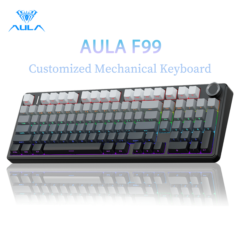 Aula F99 คีย์บอร์ด 99 คีย์ เชื่อมต่อปะเก็น 8000mAh รองรับการปรับแต่ง DIY