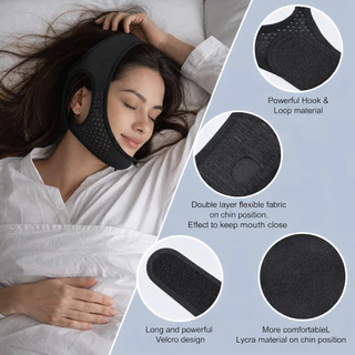 Anti Snoring Chin Strap สําหรับ Sleep – สายรัดขากรรไกรแบบปรับได้หยุดกรน Sleep Support สําหรับผู้ชายผู้หญิง