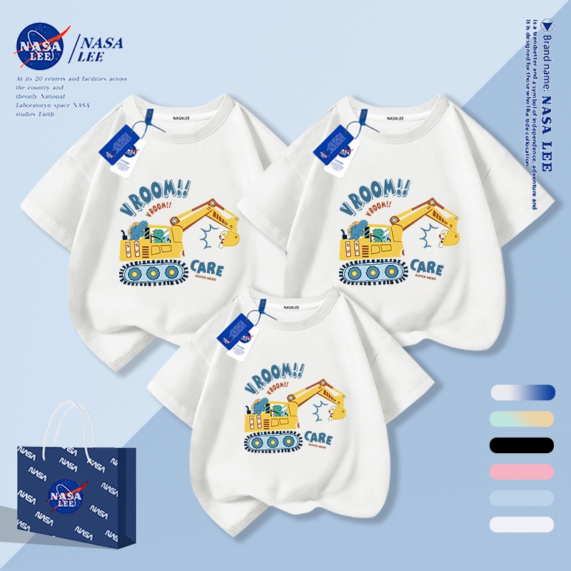 [จัดส่งในวันเดียวกัน] เสื้อยืดผ้าฝ้ายสำหรับทุกวัย 4-16 ปี รอบคอดี สบายๆ]