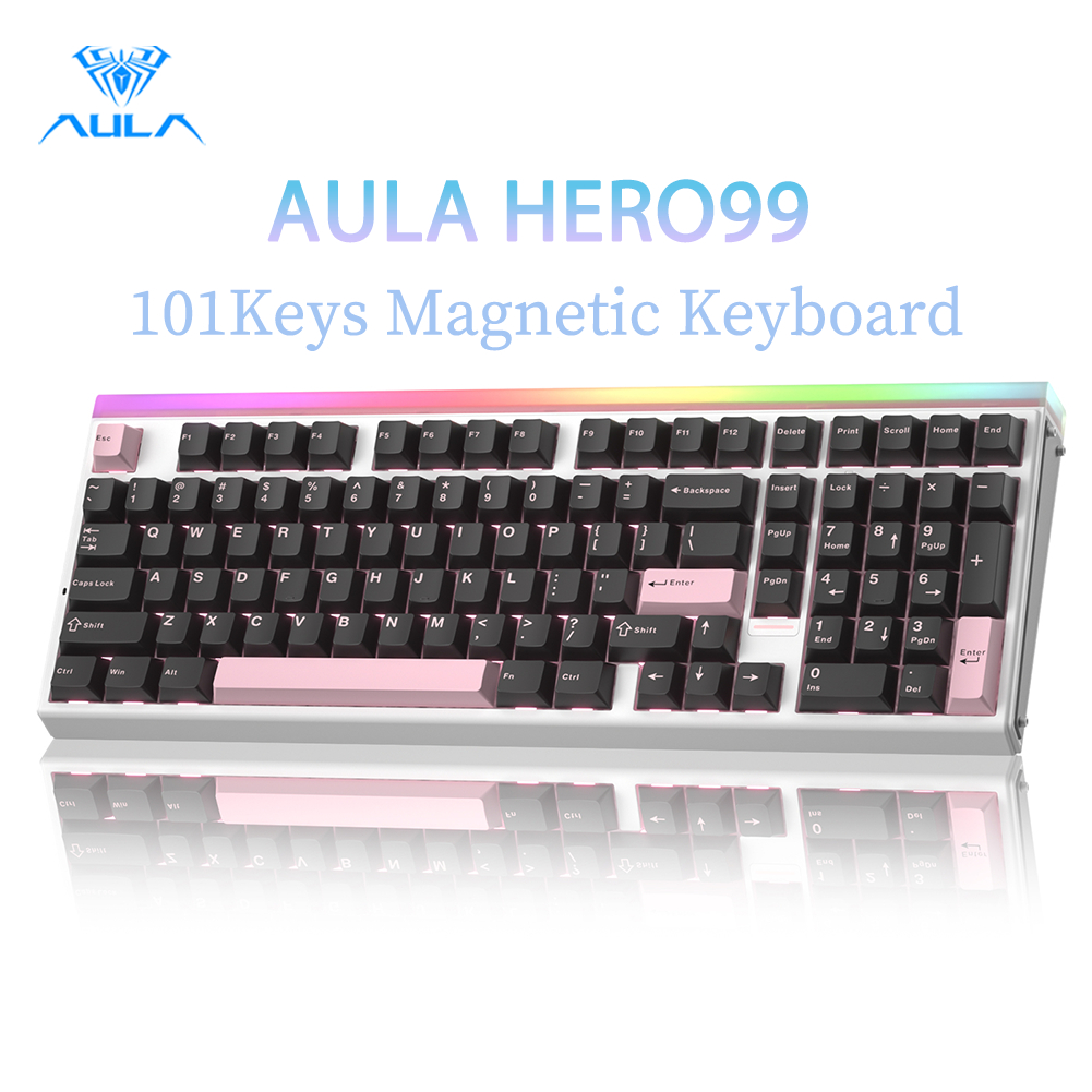 AULA HERO 99 Magnetic Mechanical Keyboard 101Keys แบบมีสาย 8Khz พร้อม Rapid Trigger RGB Esports สวิต