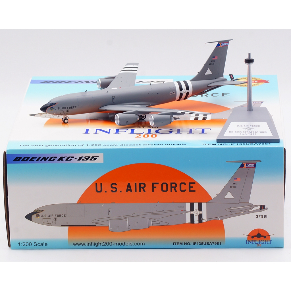 IF135USA7981 โลหะผสมสะสมเครื่องบินของขวัญ INFLIGHT 1:200 USA – Air Force USAF โบอิ้ง KC-135R Diecast