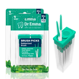 Interdental Brush Mint Brush Picks แปรงทายางแบบพกพา การดูแลเหงือก สุขอนามัยทางทันตกรรม หยิบทําความสะอาดฟัน Berus แบบใช้แล้วทิ้ง