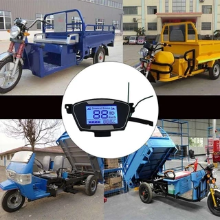 แดชบอร์ด LCD สำหรับรถจัكرยานไฟฟ้า 48-72V พร้อมเรือนไมล์และเกจแบตเตอรี่ ปลั๊ก 6 พิน